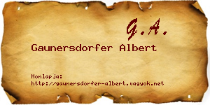 Gaunersdorfer Albert névjegykártya